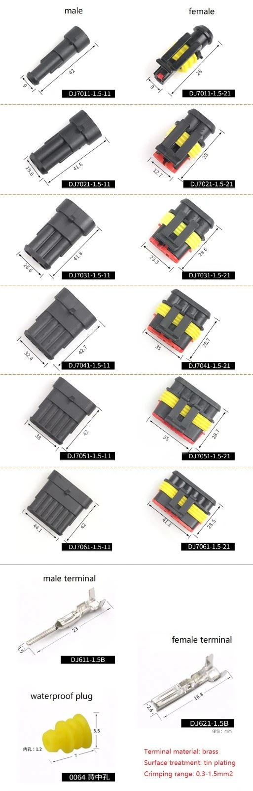 2 pin automotive connector